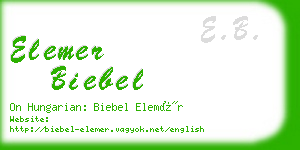 elemer biebel business card